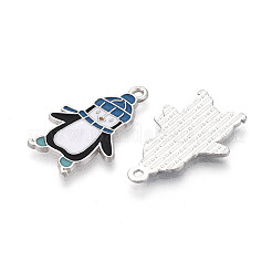 Rack Plating Alloy Enamel Penguin Pendants&nbsp;ENAM-T024-68A-P