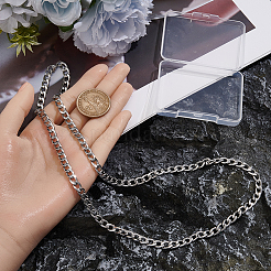 1Pc 304 Stainless Steel Cuban Link Chain Necklaces for Men Women&nbsp;NJEW-BM0001-08D