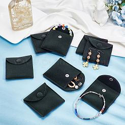 Velvet Jewelry Flap Pouches with Snap Button&nbsp;X-TP-WH0007-10B