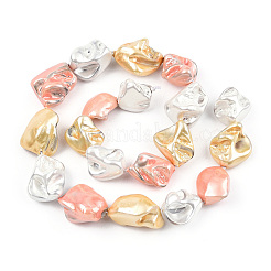 Electroplated Natural Freshwater Shell Beads Strands&nbsp;SHEL-R113-01H