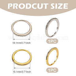 2Pcs 2 Colors Alloy with Crystal Rhinestone Finger Rings&nbsp;RJEW-TADJ0001-01B