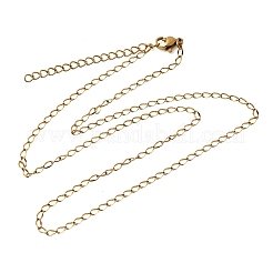 2MM Women's 304 Stainless Steel Twisted Chain Necklaces&nbsp;NJEW-A067-02G