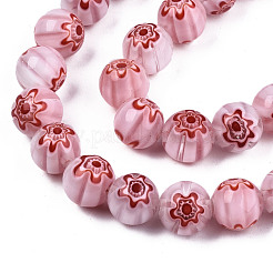 Handmade Millefiori Glass Beads Strands&nbsp;LK-T001-10