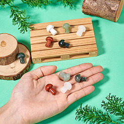 10Pcs Natural & Synthetic Gemstone Mushroom Figurines&nbsp;G-TA0002-08