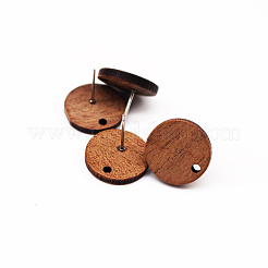Coconut Brown Wood Stud Earring Findings&nbsp;EJEW-CJC0001-13