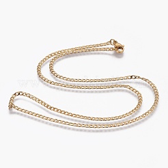 304 Stainless Steel Curb Chain Necklaces&nbsp;NJEW-L167-15-G