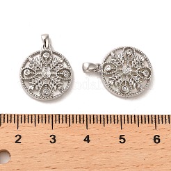Brass Micro Pave Cubic Zirconia Pendants&nbsp;KK-P260-22P