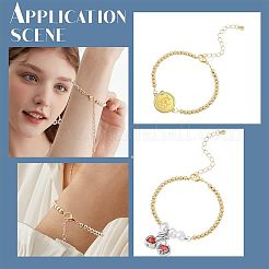8Pcs Half Finished Brass Round Beaded Bracelets&nbsp;AJEW-NB0003-64