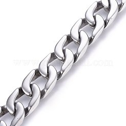Tarnish Resistant 304 Stainless Steel Curb Chains Bracelets&nbsp;BJEW-E346-13B-P