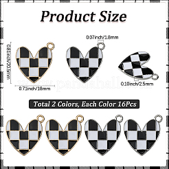 32Pcs 2 Colors Alloy Enamel Pendants&nbsp;ENAM-SC0006-52