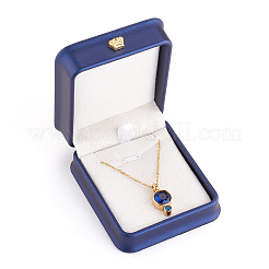 PU Leather Necklace Pendant Gift Boxes&nbsp;X-LBOX-L005-F03