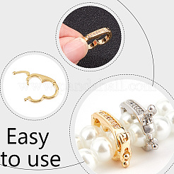 4Pcs 4 Styles Brass Micro Pave Clear Cubic Zirconia Twister Clasps&nbsp;ZIRC-DR0001-03