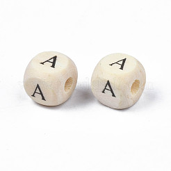 Printed Natural Wood Beads&nbsp;X-WOOD-T026-001A