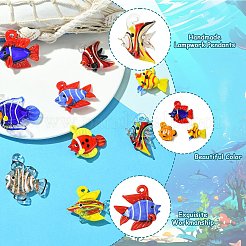 10Pcs 10 Styles Handmade Lampwork Pendants&nbsp;LAMP-CJ0002-51