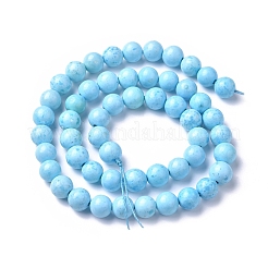 Assembled Synthetic Hemimorphite and Larimar Beads Strands&nbsp;G-D0006-C01-8mm