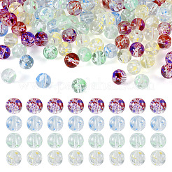 200Pcs 4 Colors Baking Paint Transparent Glass Bead Strands&nbsp;DGLA-TA0001-07