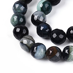 Dyed & Heated Natural Fire Crackle Agate Beads Strands&nbsp;G-N359-01B-02