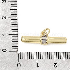 Brass Pave Clear Cubic Zirconia Pendants&nbsp;CU-CBA7D5E-03C-G
