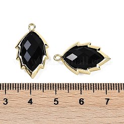 Natural Obsidian Faceted Leaf Pendants&nbsp;G-I375-04G-09