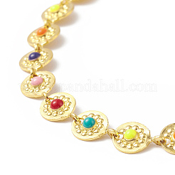 Colorful Enamel Flower Link Chain Bracelet&nbsp;BJEW-JB09940