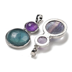 Natural Fluorite & Natural Amethyst Pendants&nbsp;G-G147-06P-01