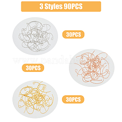 90Pcs 3 Colors Brass Earring Hooks&nbsp;KK-FH0006-81