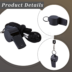 4Pcs 4 Colors 304 Stainless Steel Whistle Pendant Black Cord Necklaces&nbsp;NJEW-GF0001-25