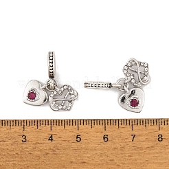 Rack Plating Alloy Crystal & Siam Rhinestone European Dangle Charms&nbsp;FIND-C055-20P