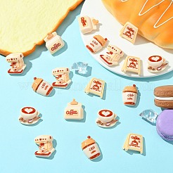 50Pcs 5 Styles Coffee Theme Opaque Resin Decoden Cabochons&nbsp;FIND-CJ0011-15