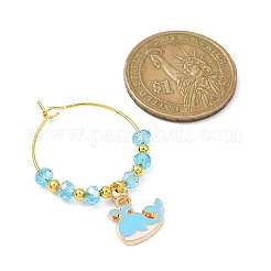 Whale Alloy Enamel Wine Glass Charms Sets&nbsp;AJEW-JO00232