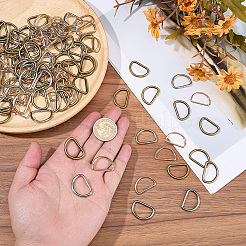 120Pcs 3 Colors Iron D Rings&nbsp;IFIN-CL0001-17