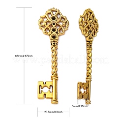 Key Tibetan Style Pendant Rhinestone Settings&nbsp;TIBEB-A101291-AG-FF