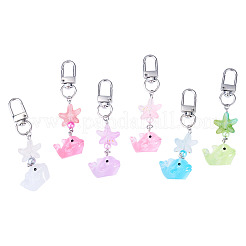 6Pcs Luminous Resin & Acrylic Pendant Decorations&nbsp;HJEW-TAC0183