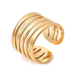 304 Stainless Steel Wide Band Cuff Open Rings for Women&nbsp;RJEW-L342-06G