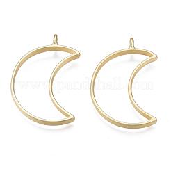 Matte Style Rack Plating Alloy Open Back Bezel Pendants&nbsp;X-PALLOY-S047-39C-FF