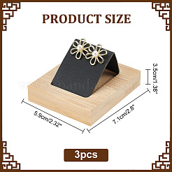 3Pcs Rectangle Wood Earring Display Stands&nbsp;EDIS-DR0001-05B