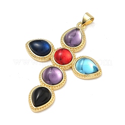 Brass Resin Pendants&nbsp;X-KK-A293-25G-01