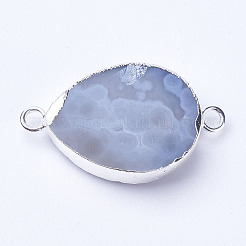 Natural Druzy Quartz Crystal Links connectors&nbsp;G-P252-04