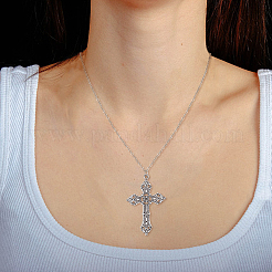 12Pcs 12 Style Heart & Cross & Butterfly & Bat Alloy Enamel Pendant Necklaces Set with Rhinestone&nbsp;NJEW-FI0001-03