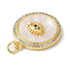 Rack Plating Brass Micro Pave Cubic Zirconia Pendants&nbsp;KK-F854-11G