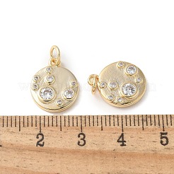 Brass Micro Pave Clear Cubic Zirconia Pendants&nbsp;KK-Q031-30G