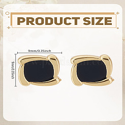 1 Pair Square Alloy Enamel Stud Earrings&nbsp;EJEW-LP0010-01