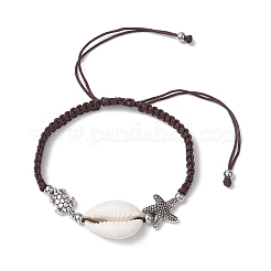 Natural Cowrie Shell Braided Bead Bracelets for Women&nbsp;BJEW-JB11765-03
