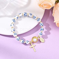 201 Stainless Steel & Brass Charm Bracelets&nbsp;BJEW-JB13966