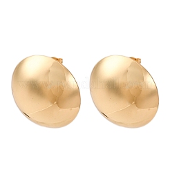 Brass Half Round Stud Earrings&nbsp;EJEW-Z125-01G