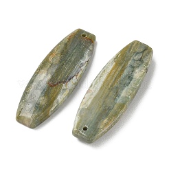 Natural Indian Green Line Jasper Pendants&nbsp;G-Z151-02E