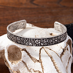 Flower Pattern Alloy Cuff Bangles&nbsp;FS-WG0D9E7-01