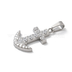 304 Stainless Steel Micro Pave Cubic Zirconia Pendants&nbsp;STAS-Z107-07P