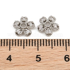 Brass Micro Pave Clear Cubic Zirconia Bead Caps&nbsp;CU-CBA6A75-28P
