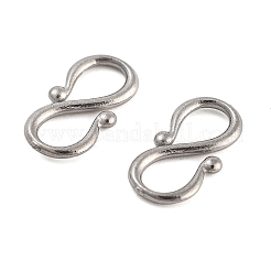 Non-Tarnish 304 Stainless Steel S-Hook Clasps&nbsp;STAS-L082-001P-02